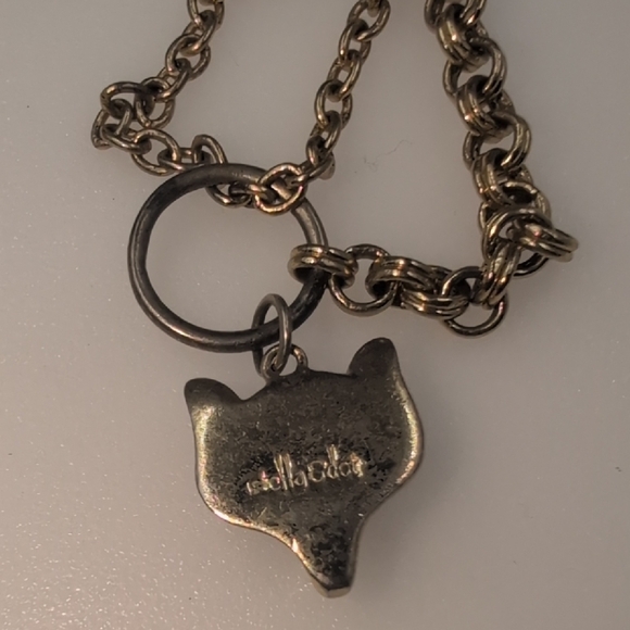 Stella & Dot Gold Link Charm Necklace With Fox And Heart Charms - Picture 5 of 7
